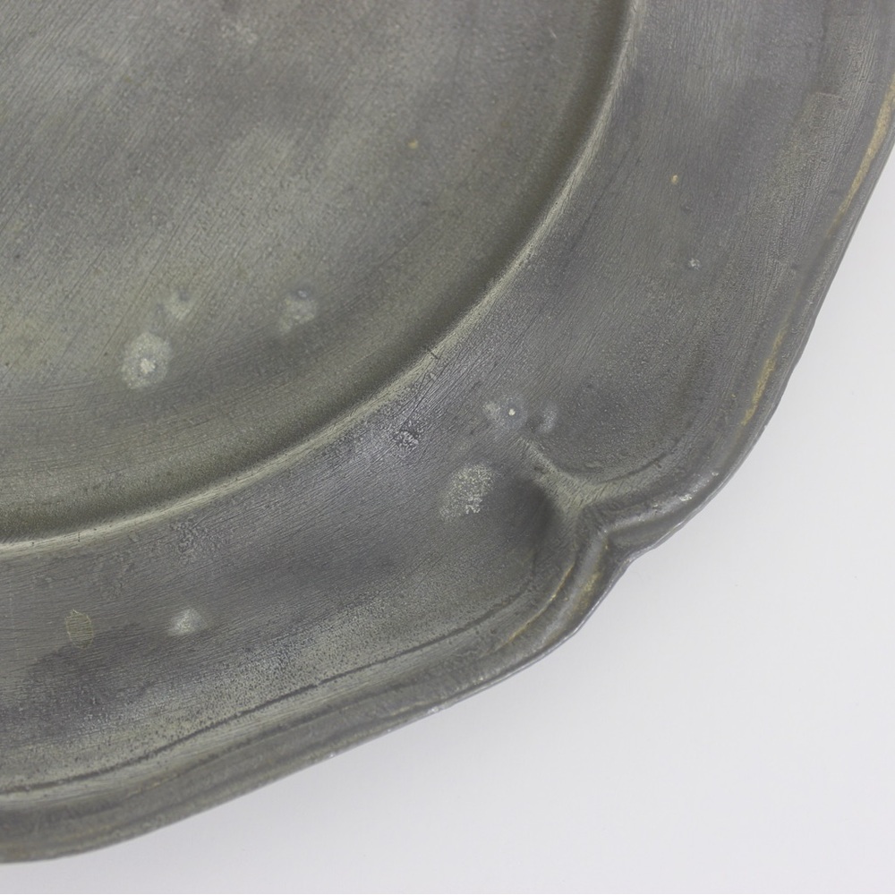 Antique Pewter Plate 10.5” Tray or Dish Drinks, Food Styling, Photography Prop - Picture 4 of 8